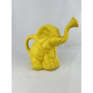 Vintage OHIO ART Yellow Plastic Blow Mold Elephant Watering Can 9" Made in‎ USA